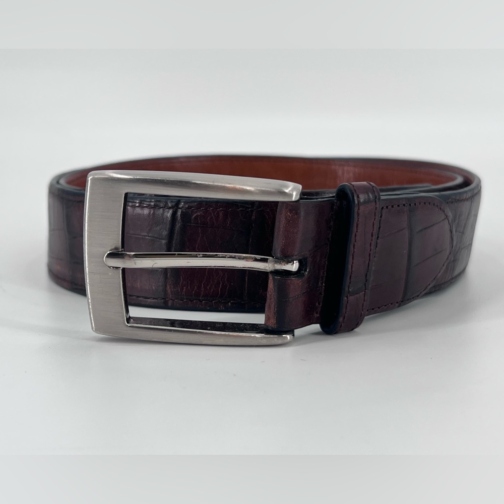 Peter Millar leather croc embossed mens belt 38/40